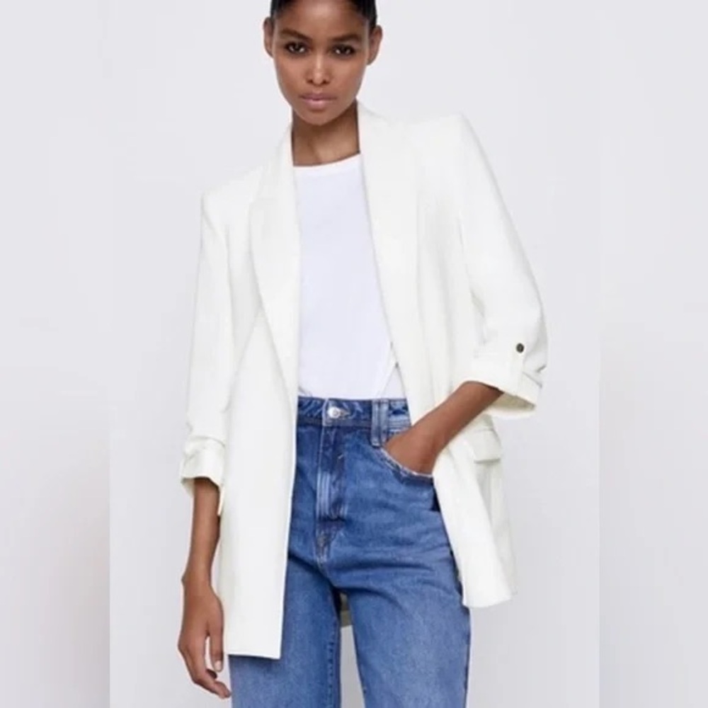 White Blazer with Oversized Fit